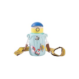 Cocosmile Fun Charm Kids Water Bottle with Silicon Sleeve - Kids Water Bottles for School Boys Girls, Thermal Insulated Stainless-Steel Water Bottle, BPA Free Travel Water Bottle (With Straw)