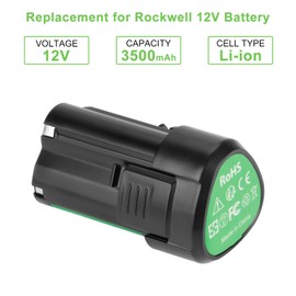 3.5Ah Li-ion Battery for Rockwell 12V Battery RW9300 WA3503 WA3504 WA3505 WA3509 RK2515K2 RK2514K2 Compatible with Rockwell 12v Tool WU288,WX125,WX125.1