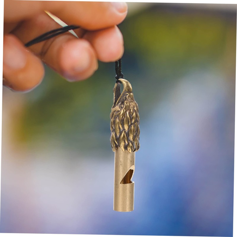 BESPORTBLE 1pc Brass Referee Whistle Keychain Survival Pendant for Outdoor