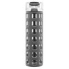 Ello Syndicate Glass Water Bottle with One-Touch Flip Lid, Grey