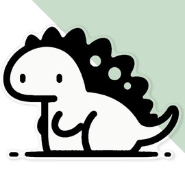 'Kawaii Dinosaur' Clear Sticker Decal – Waterproof Film for Windows, Cars, Walls & Crafts, XL (460mm) (DC00137171)