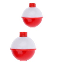 AIMALL 50PCS Red and White Fishing Floats 1in & 1.5in Plastic Round Bobbers Ball Float Set for Outdoor Freshwater Saltwater Fishing Tackle Accessories