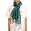 Prettystern Linen Plain Colour Unisex Summer Fringe Scarf, T117 Light