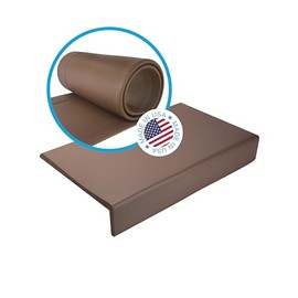Kidkusion Soft Seat Edge Cushion | Made in USA | 60" | Brown | Fireplace Cushion and Hearth Pad