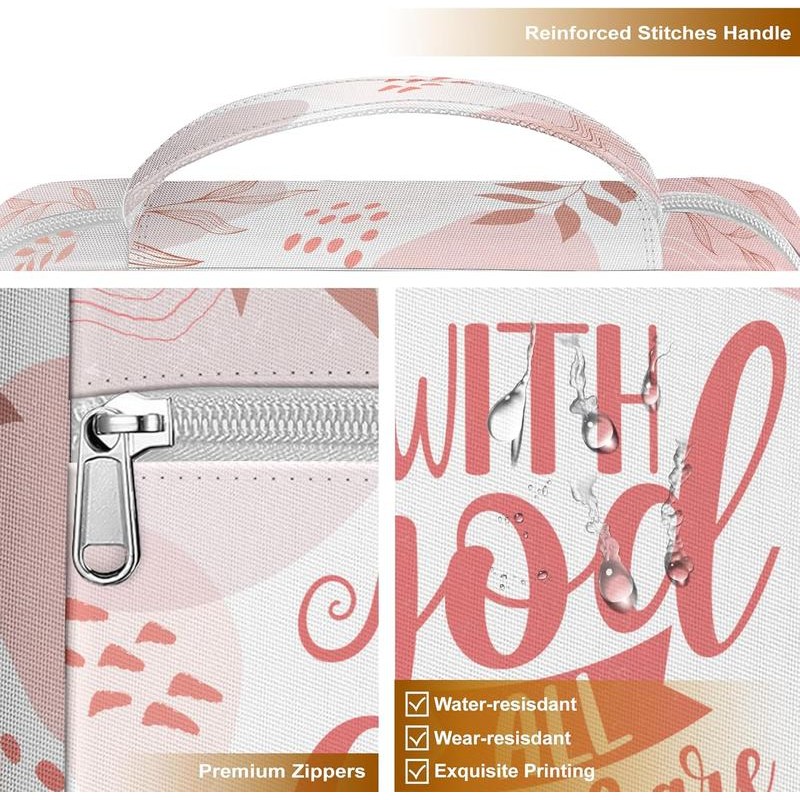 Tropical Floral Bible Cover With Handle, Study Case, Carrying Case