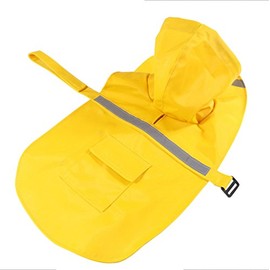 Creation Core Outdoor Pet Puppy Dog Lightweight Breathable Adjustable Waterproof Leisure Raincoat Jacket with Reflective Strip(Yellow,SM)