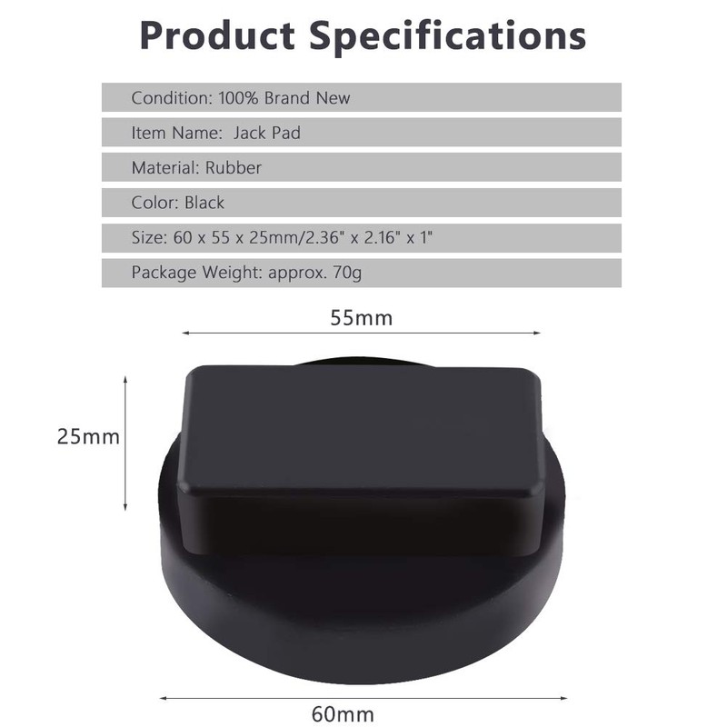 Keenso Car Jack Rubber Pad, Car Rubber Jack Pad Slot