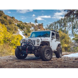 RockTrix RT110 18 inch Wheel Compatible with Jeep Wrangler JK JL 18x9 5x5 Wheels (-12mm Offset, 4.5in Backspace) 5x5 PCD, 71.5mm Bore, Gunmetal Wheels, Also fits Gladiator JT Rims