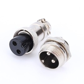 GX16-2 Aviation Metal Screw Connector 2 Pin Male Female Plug for Plasma Cutters CNC Machines Electrical Socket with Solder Cups