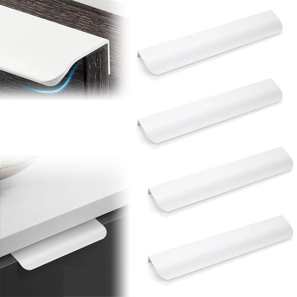 Jasminum Pack of 4 Furniture Handles, Hidden Door Handles, Concealed