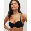NEXT 3 Pack Balconette Bras with Cotton, Black/White/Pastel Rose Nude,