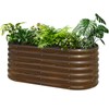 SnugNiture Galvanized Steel Raised Garden Bed, 4x2x2 ft, Outdoor Oval