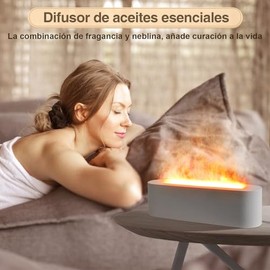 Difusor de Aceites Esenciales y Humidificador para Aromaterapia, 3 en 1 Difuso r de Aroma de Llama, Aceites Difuso r 2 Modos De Luz, Humificador de...