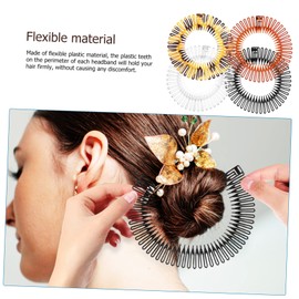 PACKOVE 10Pcs Flexible Plastic Hair Comb Full Circular Combs with Teeth for Women Easy to Use Headband Holder Random Colors for All Hair Types