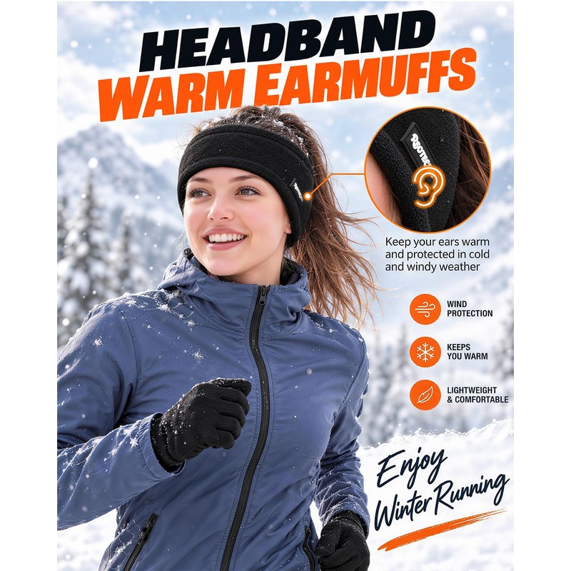 Ear Muffs Headband for Women and Men, Winter Warm Running