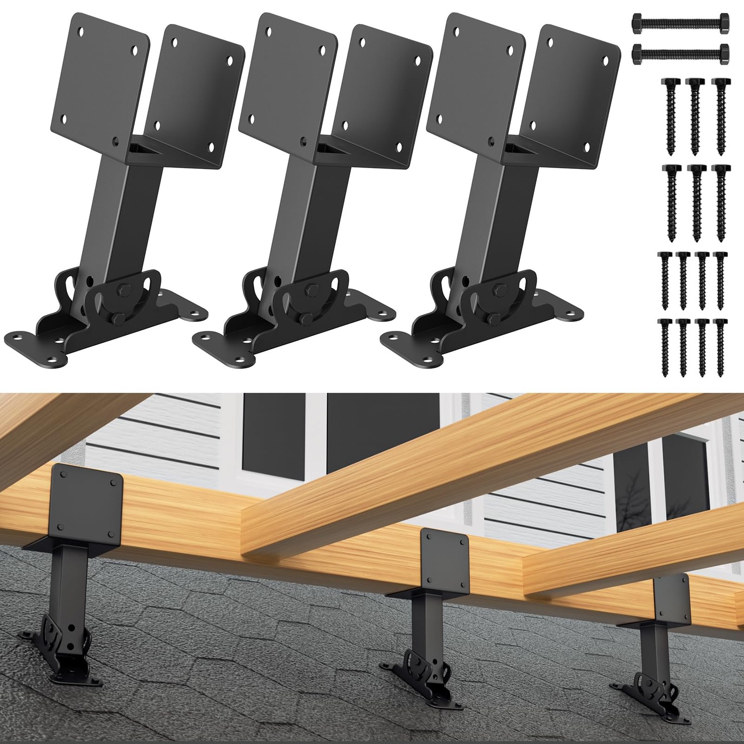 TROPTOLKY 4x4 Heavy Duty Roof Riser Brackets Kit 3 Pack, Adjustable ...