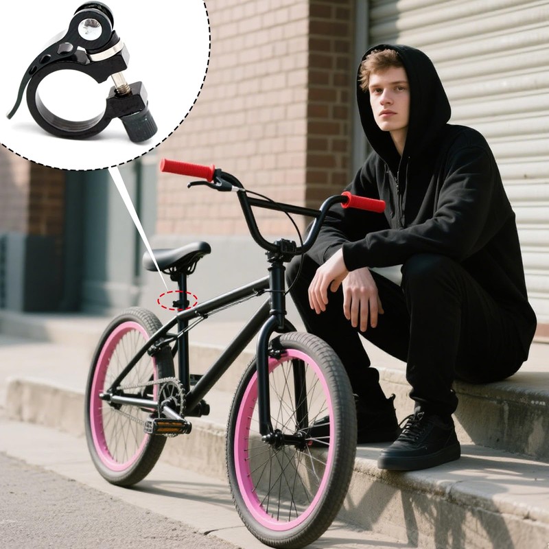 2-Piece Bicycle Seatpost Quick-Release Clamp Set - Aluminum Alloy Saddle