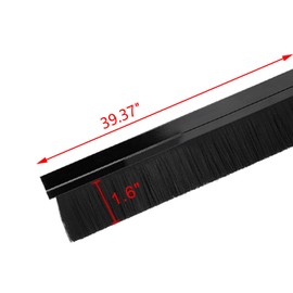 TA-VIGOR Door Sweep 39.37 inch x 2.36 inch, Door Brush Bottom Sweep with H-Shape Aluminum Alloy Base,1.6 inch Nylon Brush Insert Door Sweeps for Exterior Doors