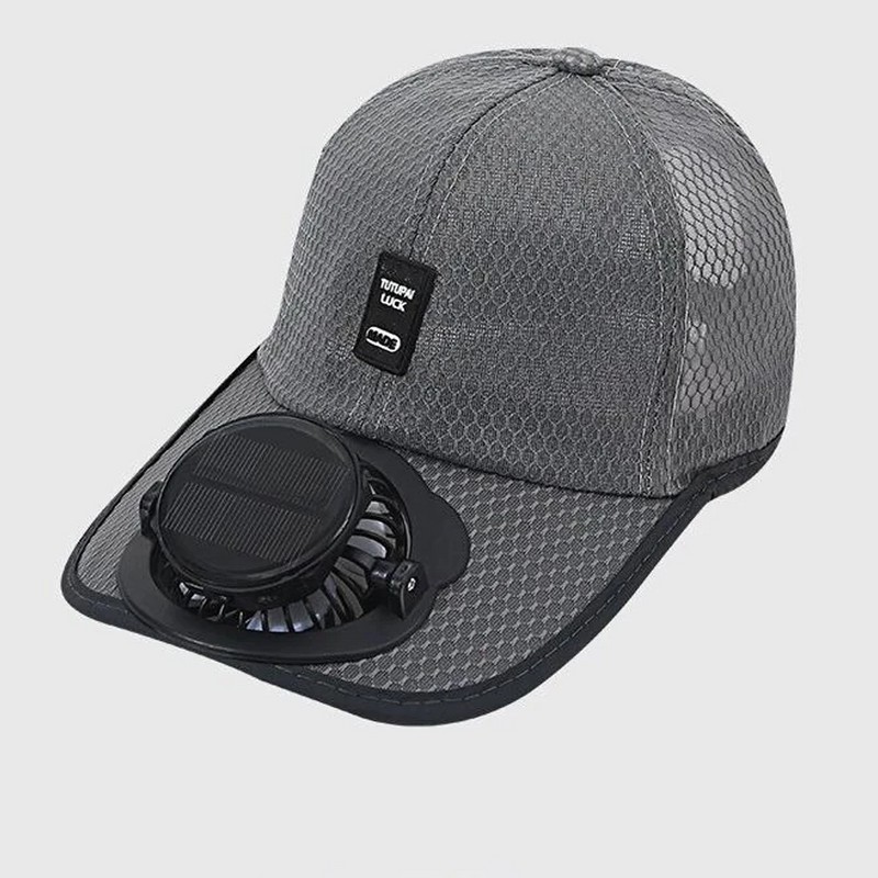 Solar Fan Baseball Cap for Outdoor Use – USB-Rechargeable Mesh