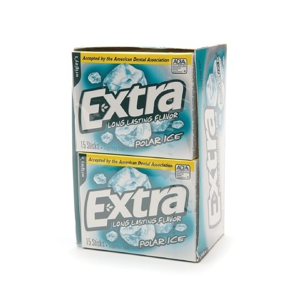 Extra Sugarfree Gum, Polar Ice - Pack of 40 - 15 sticks each