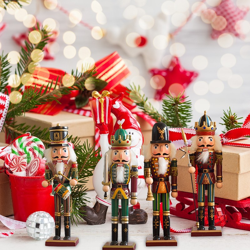 Christmas Wooden Nutcracker Figures 12 inch Nutcracker Ornament Christmas Decorations