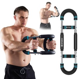 Arm trainer, chest trainer, strengthen chest and arm muscles, men's fitness trainer, detachable portable spring resistance home fitness equipment - Colour: 90-110lbs