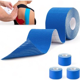 Physioworx Sports Tape Strapping Kinesiology Tape - 5cm x 5m Roll - 3 Pack - Sport, Injury Prevention, Support and Physio Treatment Tapes