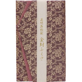 丸全 慶弔事用ふくさ 牡丹唐草ムラサキ 正絹名物裂金封ふくさ パープル 約12×21cm