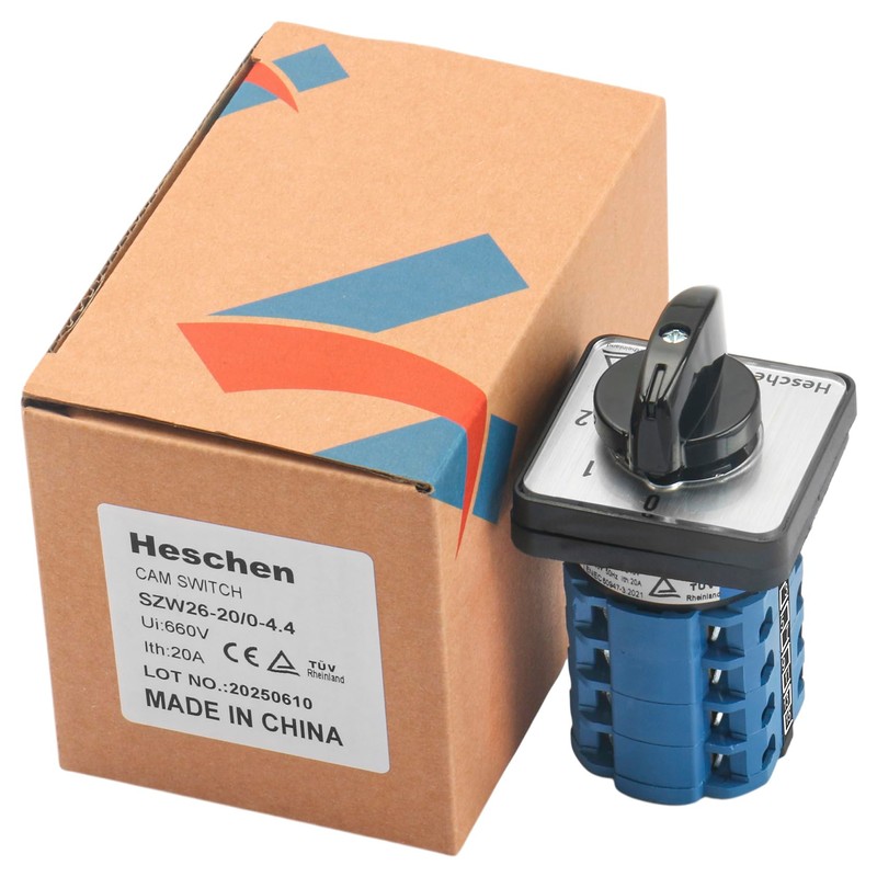 Heschen Universal Rotary Cam Selector Changeover Switch SZW26-20/0-4.4 660V 20A