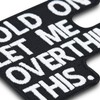 "HOLD ON - let me overthink this" heavy metal iron-on