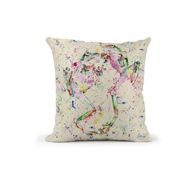 Vixar Frog Frogs Dancing Watercolour Rainbow Art Linnen Cushion With filling or cover only, 40x40cm, gift, christmas, Birthday (cover only)