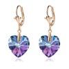 Austrian Crystal Heart Drop Leverback Earrings for Women Fashion Dangle