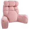 Pink Reading Pillow for Bed with Arms, 28" Tall Corduroy