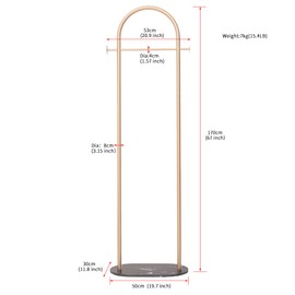 Cre Cra Gold Clothing Rack Marble Base Metal Modern Clothes Rack Stand for Bedroom Standing Garment Rack Heavy Duty Coat Hanger Rack Stand for Bag, Hat, Scarf, Jacket