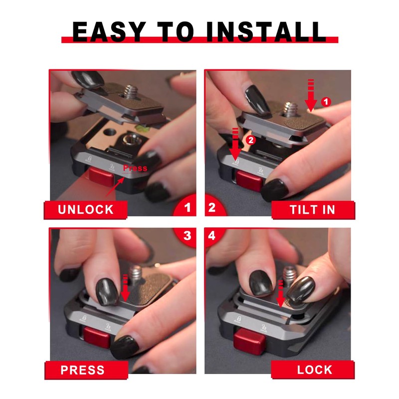 IFOOTAGE Q38 Quick Release Set,Universal Arca-Swiss Plate,Safety Design,for Camera Stabilizer,DSLR,Nikon,Sony,Canon