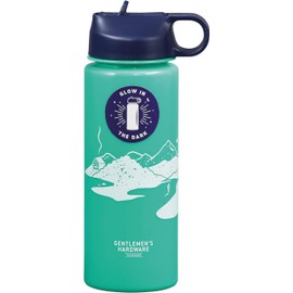 Gentlemen's Hardware Water Bottles Portable Glow-In-The-Dark BPA-Free Plastic Bottle, 700ml, Green/White/Blue