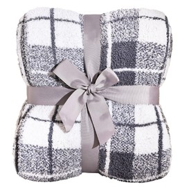 Panku Plaid Blanket, Ultra Soft Cozy Throw Blanket, Warm Fluffy Blue Throw Blanket for Couch and Sofa (50x60 Inches, Blue)