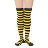 Zando 6 Pairs Striped Thigh High Socks for Women Striped