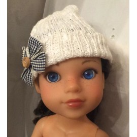 WELLIE WISHERS MADE TO FIT HAT DOLL CLOTHES FOR WELLIE WISHERS 14" & SIMILAR SZ DOLL HAT TAM BERET WHITE
