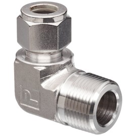 Parker A-Lok 12MSEL12N-316 316 Stainless Steel Compression Tube Fitting, 90 Degree Elbow, 3/4" Tube OD x 3/4" NPT Male