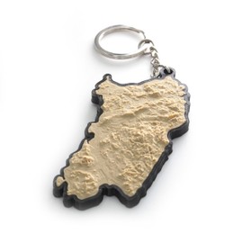 Generico Sardinia 3D Topographic Keyring, Brown-Black H