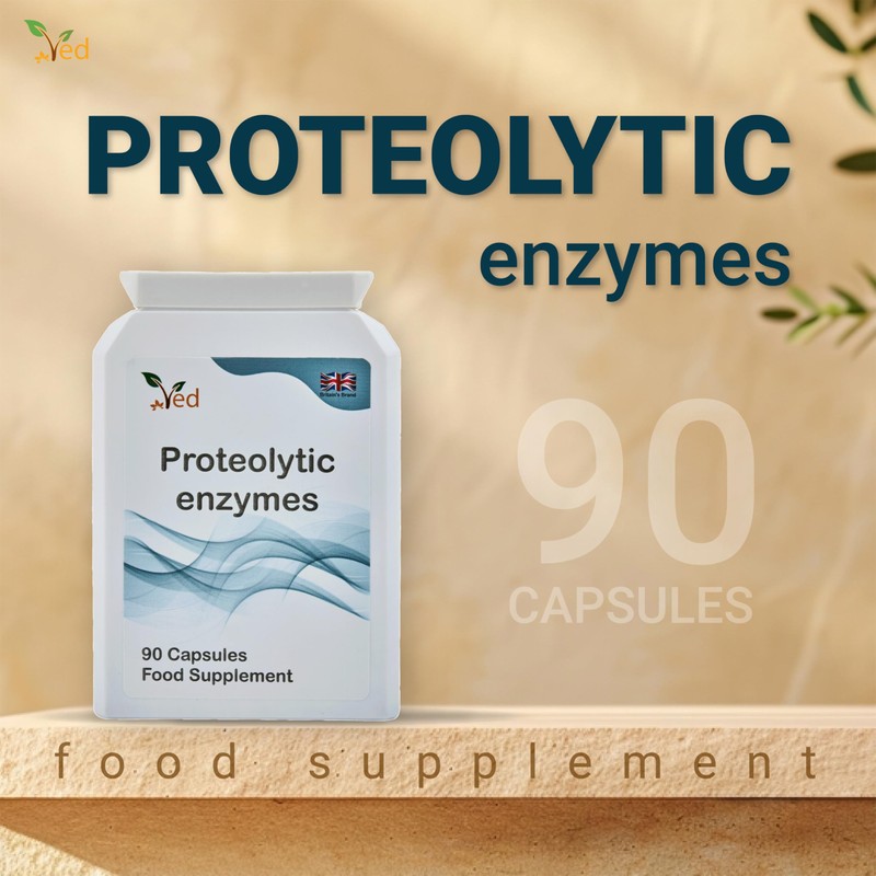 Ved Systemic Proteolytic Enzymes Complex, Mixed Enzyme Formula with Ginger