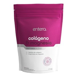 Entera | Colágeno con Magnesio 300 g en Polvo | Péptidos Tipo I, II y III | Bisglicinato de Magnesio | 30 Porciones