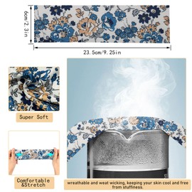 picheng 7 PCS Floral Headbands for Women, Elastic Soft Fabric Non-Slip Hair Sport Bands Hair Warp, for Valentine's Day Heart Headbands Workout Yoga Running (Flower Series)