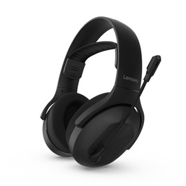 Lenovo Legion H410 Wireless Gaming Headset, Bluetooth or 2.4 GHz USB-A Connection, Lightweight (304 Grams), Adjustable Headband, Flip to Mute Mic, Black