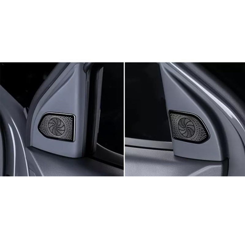 FUEISOF Stainless Steel A-pillar Audio Speaker Frame Cover for Kia