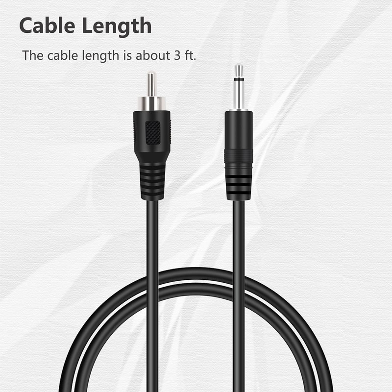 Bolvek 3ft RCA Male to 3.5mm 1/8 inch Monaural Mono