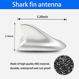QKWL Car Shark Fin Universal Antenna, Shark Fin Antenna, Shark Fin Antenna Cover, Waterproof and Rust-Proof, Durable, Suitable for Most Cars, Trucks, SUVs, Etc (Silver)