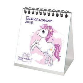 Unicorn Magic Calendar for 2025 Format 10 cm x 10 cm Unicorn Unicorn Seelenzauber