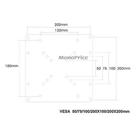 Monoprice 103402 Bracket Universal Adapter, 200x200-mm